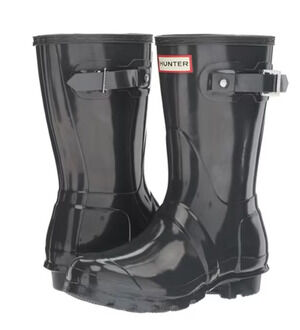 Hunter Womens Original Short Gloss Rain Mid Boot US 10 Grey Waterproof NWOB